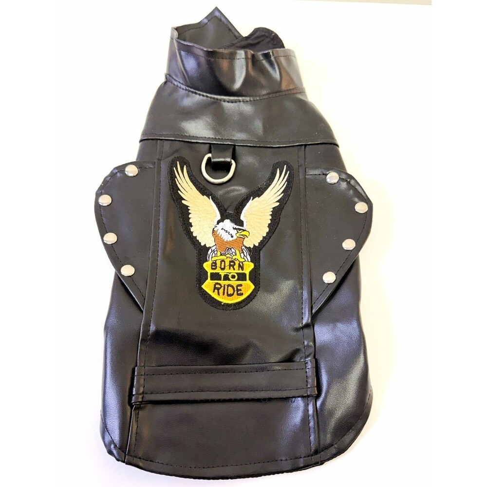 Black Dog Coat/Jacket Born to Ride Biker Eagle Patch Size L